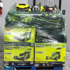 Palette de 8 tondeuses à gazon Ryobi neuves